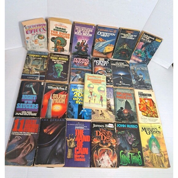 Vtg Horror & Sci-Fi (25) Book Lot Asimov Heinlein Bradley Clarke Foster + More - Picture 3 of 10
